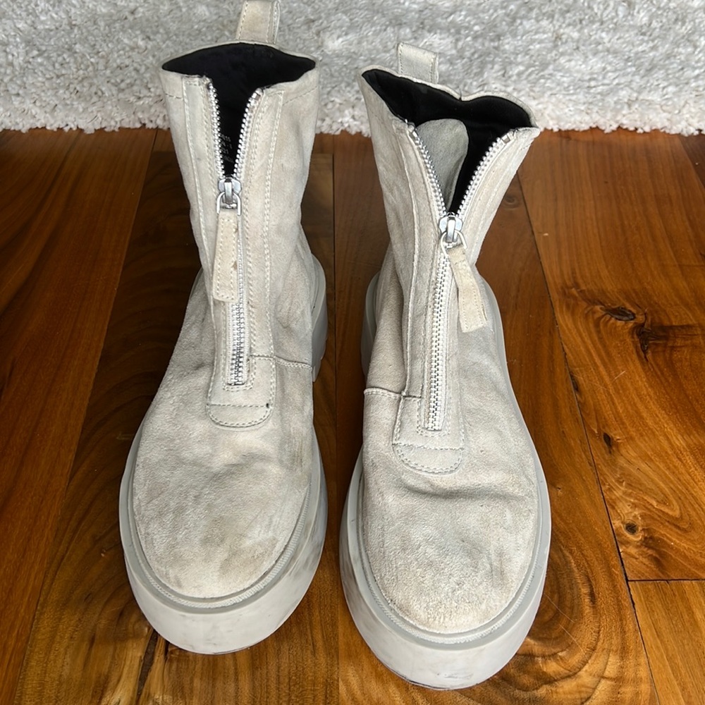 ASOS zippered suede ankle booties size 8